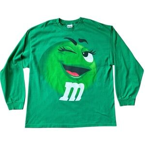 M&M’s Green Vintage Y2K Long Sleeve Shirt
